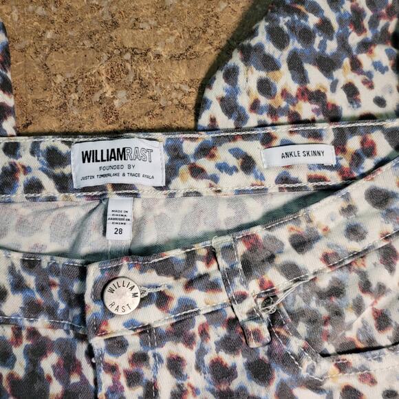 WILLIAM RAST Y2K Graphic Animal Print Ankle Skinny Jeans Sz 28 Indie Mallcore - Picture 3 of 9